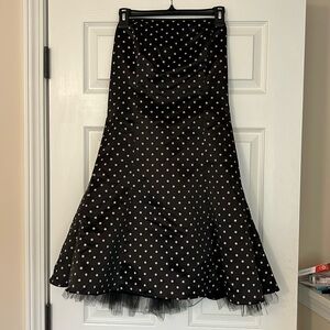 Strapless Polkadot Dress Black White Size 11/12 Jessica McClintock for Gunne Sax